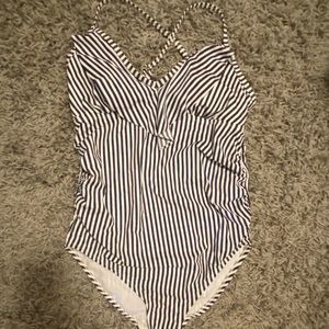 Nautical striped maternity swimsuit